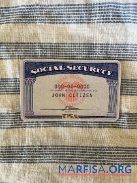 Realistic USA SSN photolook stripes textile background real example